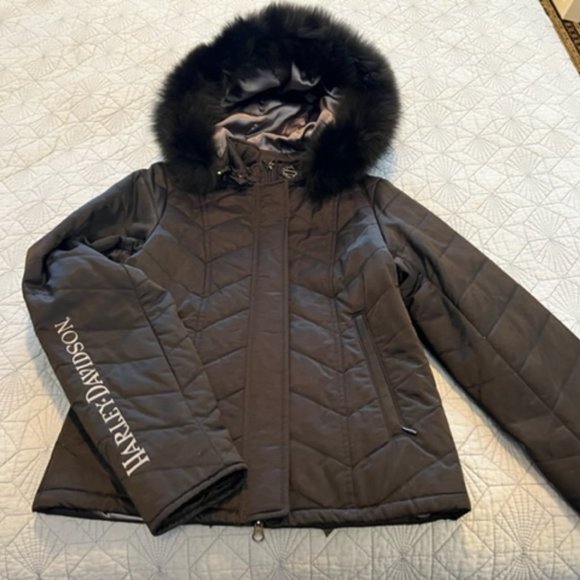 Harley Davidson Quilted Hooded Jacket - Picture 1 of 7